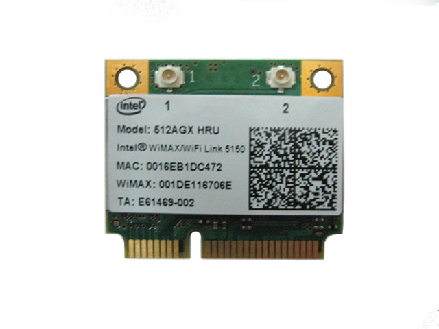 Контроллер Mini PCI-E Intel 105 (105BNHMW) WiFi b/g/n + 2 антенны (half+full)