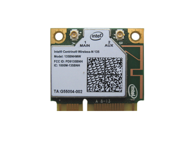 Контроллер Mini PCI-E Intel 135 (135BNHMW) WiFi (b/g/n) + Bluetooth 4.0 + 2 антенны (half+full)